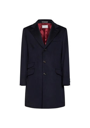 Brunello Cucinelli single-breasted notch-lapel coat - Blue