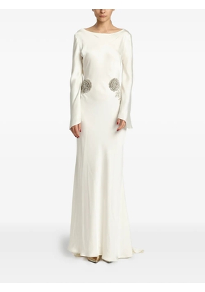 MIAU by Clara Rotescu Milos bead-embellished gown - Neutrals
