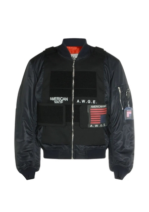 AWGE logo-print patch-detail jacket - Blue
