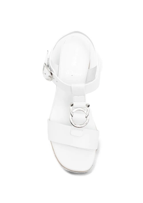 NERO GIARDINI buckle-fastening leather sandals - White