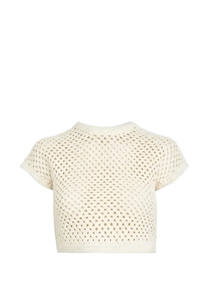 KITH Rhea knitted-cropped T-shirt - Neutrals