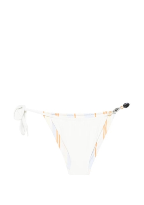 SIR. bead-embellished striped bikini bottoms - White