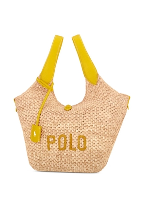 Polo Ralph Lauren Polo Play logo-embroidered woven tote bag - Neutrals