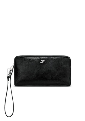Courrèges naplack logo-plaque mini bag - Black