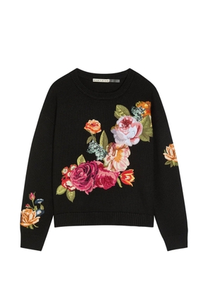 alice + olivia Belva floral-jacquard sweater - Black