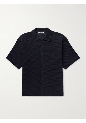 Auralee - Open-Knit Cotton Shirt - Men - Blue - 3