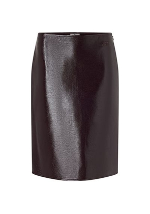 Vinyl midi skirt