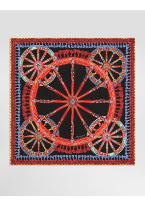 Dolce & Gabbana 90x90 Carretto-print Silk Twill Scarf - Woman Scarves And Silks Multicolor Pz