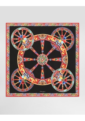 Dolce & Gabbana 90x90 Carretto-print Silk Twill Scarf - Woman Scarves And Silks Multicolor Pz
