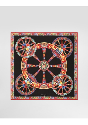 Dolce & Gabbana 70x70 Carretto-print Silk Twill Scarf - Woman Scarves And Silks Multicolor Pz