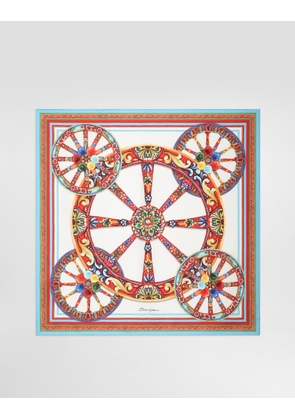 Dolce & Gabbana 70x70 Carretto-print Silk Twill Scarf - Woman Scarves And Silks Multicolor Pz