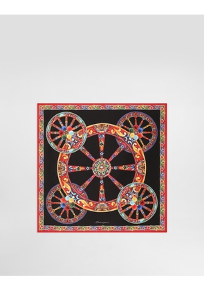 Dolce & Gabbana 50x50 Carretto-print Silk Twill Scarf - Woman Scarves And Silks Multicolor Pz