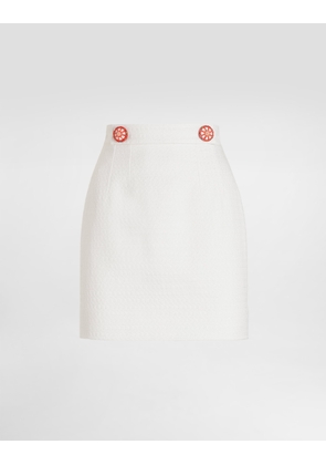 Dolce & Gabbana Miniskirt In Fabric - Woman Skirts White 38