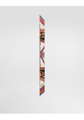 Dolce & Gabbana 6x100 Carretto-print Silk Twill Bandeau - Woman Scarves And Silks Multicolor Pz