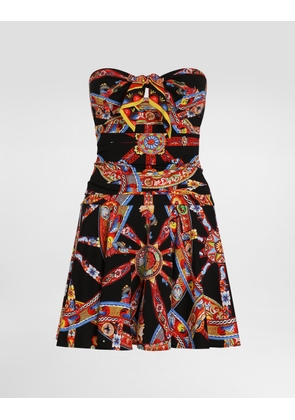 Dolce & Gabbana Carretto-print Charmeuse Mini Dress - Woman Dresses Multicolor 38