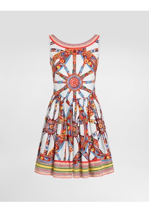 Dolce & Gabbana Carretto-print Poplin Midi Dress - Woman Dresses Multi-colored 48