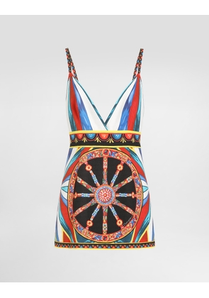 Dolce & Gabbana Carretto-print Fabric Short Dress - Woman Dresses Multi-colored 38