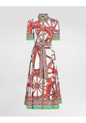 Dolce & Gabbana Carretto-print Poplin Shirt Dress - Woman Dresses Multi-colored 36
