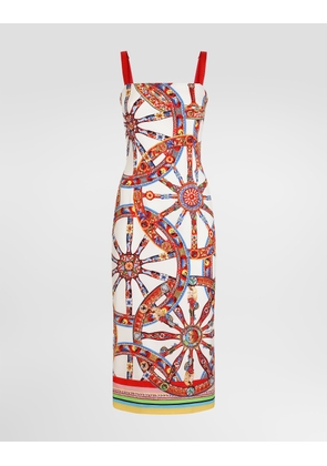 Dolce & Gabbana Carretto-print Charmeuse Dress - Woman Dresses Multi-colored 40