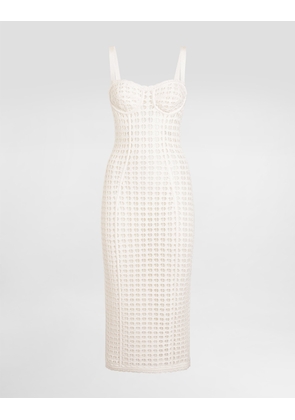 Dolce & Gabbana Crochet Bustier Dress - Woman Dresses White 46