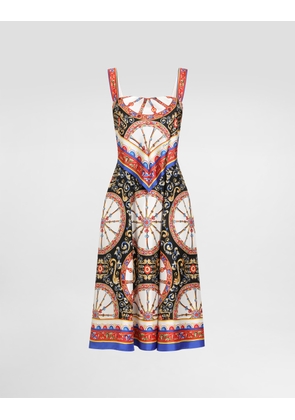Dolce & Gabbana Carretto-print Twill Dress - Woman Dresses Multi-colored 36