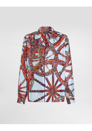 Dolce & Gabbana Carretto-print Silk Twill Shirt - Man Shirts Multicolor 38