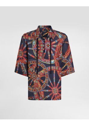 Dolce & Gabbana Carretto-print Hawaii Linen Shirt - Man Shirts Multicolor 37