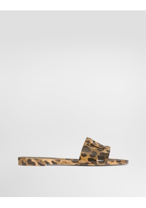 Dolce & Gabbana Leo-print Rubber Beachwear Slides - Woman Slides And Mules Animal Print 39
