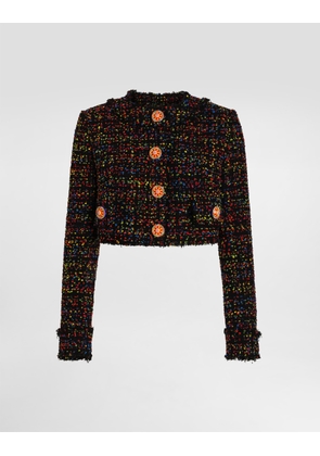 Dolce & Gabbana Short Tweed Jacket - Woman Coats And Jackets Multicolor 46
