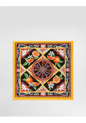 Dolce & Gabbana 50x50 Carretto-print Silk Twill Scarf - Man Scarves And Silks Multicolor Pz