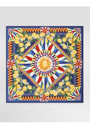 Dolce & Gabbana 70x70 Carretto-print Silk Twill Scarf - Man Scarves And Silks Multicolor Pz