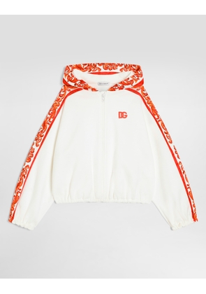 Dolce & Gabbana Majolica-print Hoodie - Woman T-shirts And Sweatshirts White 5 Years