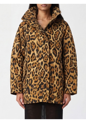 ALAÏA Safari-Style Single-Breasted Short Coat in Animal Print Twill