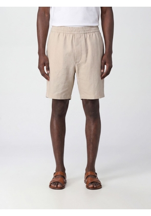 CALVIN KLEIN Linen and Cotton Blend Shorts with Elastic Waist