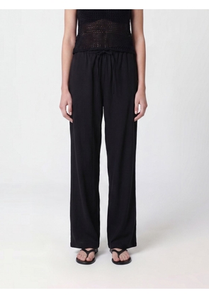 DUNST Wide Leg Linen Blend Drawstring Trousers