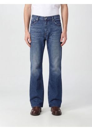 PURPLE Flared Wide Leg Jeans in Pure Cotton Denim with Five Pockets
