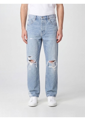 PURPLE Five-Pocket Straight-Fit Distressed Denim Jeans