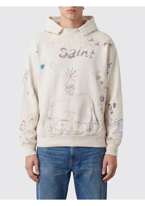 SAINT MXXXXXX Relaxed Fit Graphic Print Hoodie in Cotton with Kangaroo Pocket
