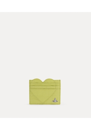 Vivienne Westwood Heart Card Holder Emboss Croc Leather Lime-green One Size Women