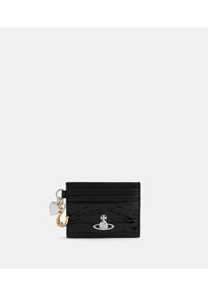 Vivienne Westwood Card Holder With Charms Emboss-croc/supple Black One Size Women
