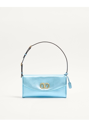 Valentino Garavani Valentino Garavani Devain Small Shoulder Bag In Laminated Nappa Leather Woman AZURE UNI
