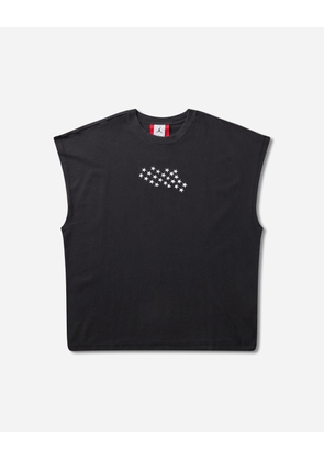 Men s In1House Stars Cut Off T-Shirt Black