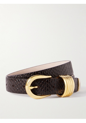 Déhanche - Hollyhock Viper Snake-effect Leather Belt - Brown - x small,small,medium,large,x large