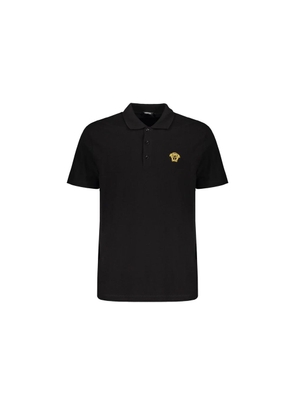 Versace Black Cotton Polo Shirt - XXL
