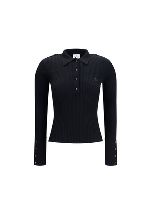 Courrèges Black Viscose Polo Shirt - M