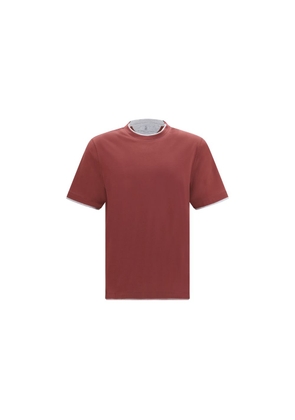 Brunello Cucinelli Bordeaux Cotton T-Shirt - L