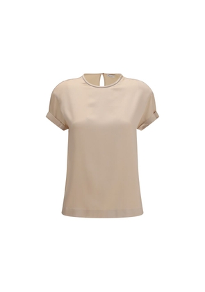 Brunello Cucinelli Beige Elastane Blouse - L