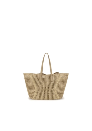 Brunello Cucinelli Beige Raffia Shoulder Bag