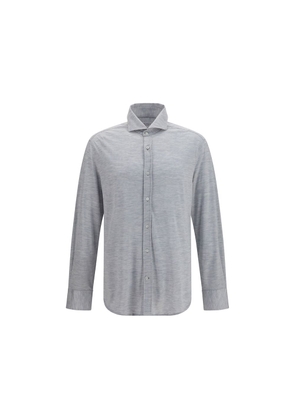 Brunello Cucinelli Gray Silk Dress Shirt - L