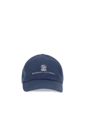 Brunello Cucinelli Blue Cotton Cap (Baseball Hat) - M